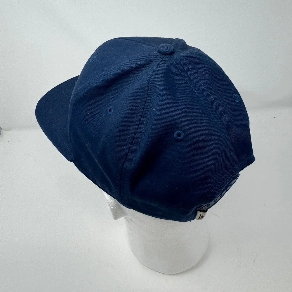 Vans Off The Wall Mens Navy Blue Snapback Hat Embroidered Logo One Size